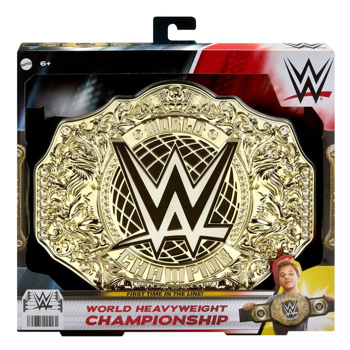 MATTEL Ceinture Réplique du Titre de Championnat du Monde Poids Lourds WWE pour Enfants, Longueur 90 cm