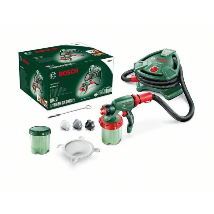 Bosch PFS 5000 E Pistolet à peinture électrique 1200 W - Débit 500 ml/min - Deux godets 1000 ml - Pour peinture, vernis, laque et lasure