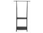 Kipit Portemanteau double avec étagère et roulettes 54x17x6 cm Noir Métal (Set de 6)