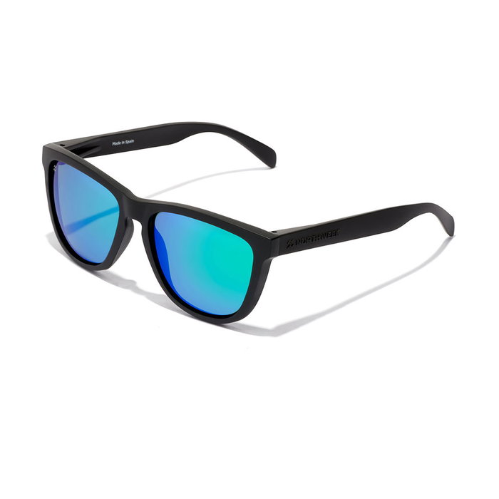 Northweek Lunettes de Soleil Rectangulaires Polarisées Noires en Nylon Unisexe - Modèle Mat Noir #émeraude 1 u Northweek Lunettes de Soleil Rectangulaires Polarisées Noires en Nylon Unisexe - Modèle Mat Noir #émeraude 1 u