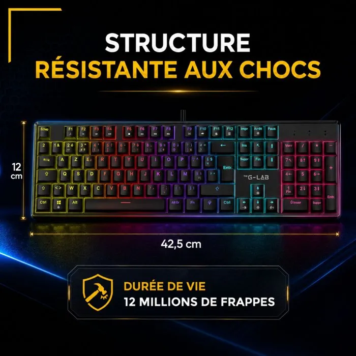 The G-Lab KEYZ RADIUM Clavier gamer mécanique 100% Switch rouge Rainbow The G-Lab KEYZ RADIUM Clavier gamer mécanique 100% Switch rouge Rainbow