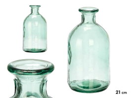 Giftdecor Bouteille Ronde en Verre Transparent 21 x 12 cm (Set de 6)