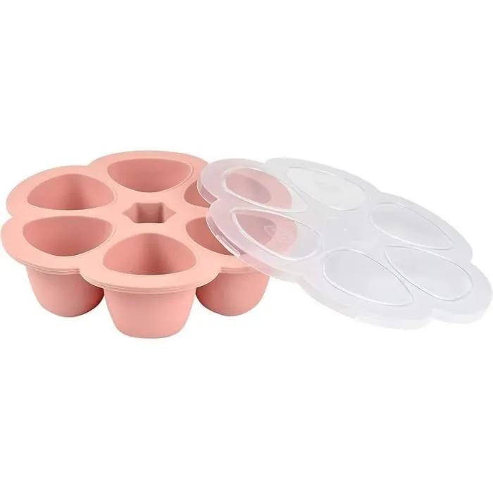Beaba Multiportions en silicone rose, 6x90 ml