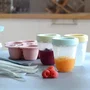 Beaba Multiportions en silicone rose, 6x90 ml