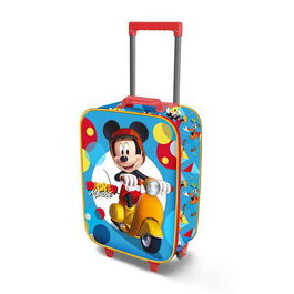 Karactermania Valise Trolley Enfant Soft 3D Mickey Mouse Scooter 33 x 17 x 52 cm - Bagage à Main