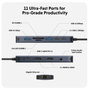 Hyper Hub USB-C Next 11 Ports 10Gbps 140W PD 3.1, 2x HDMI 4K60Hz SD/microSD 312MB/s, RJ45, Audio