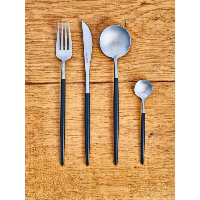 Cosy & Trendy Set de couverts Julia 16 pcs - Noir