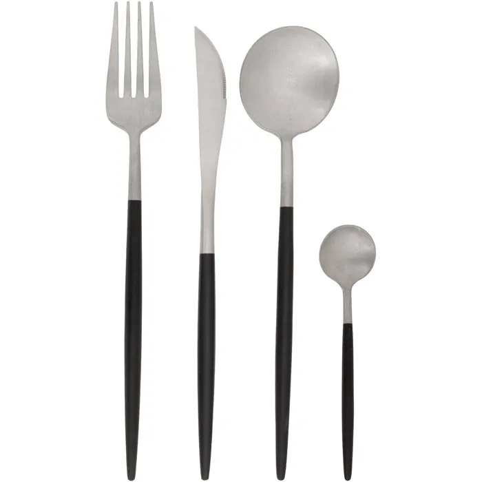 Cosy & Trendy Set de couverts Julia 16 pcs - Noir