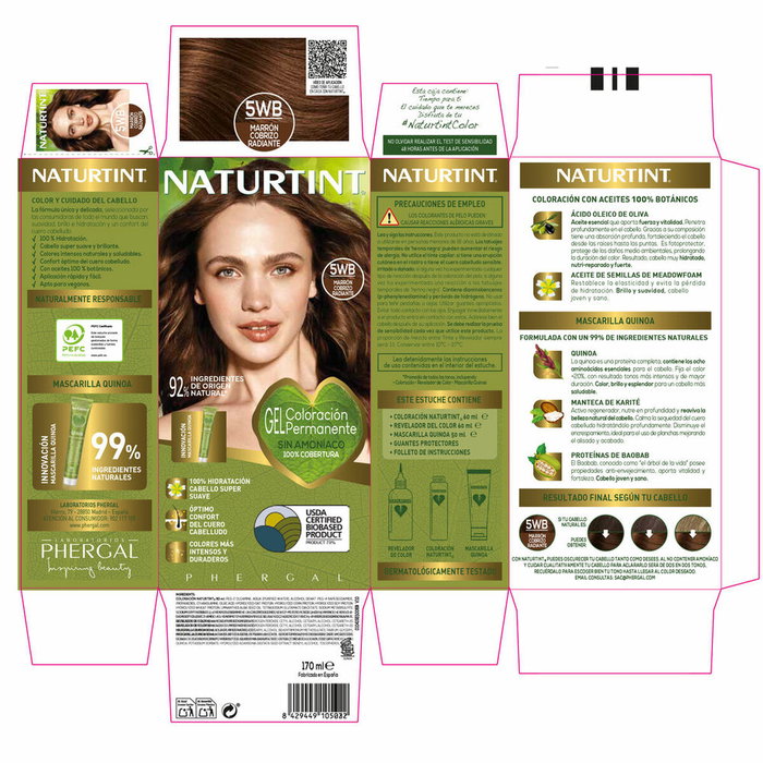 Naturtint Coloration Permanente 5Wb-Brun cuivré radieux 170 ml Naturtint Coloration Permanente 5Wb-Brun cuivré radieux 170 ml