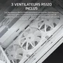 Corsair 3200D RS Boîtier PC Moyen Tour Blanc - 3 Ventilateurs RS120 - Compatible Carte Mère Connexion Inversée - USB Type-C