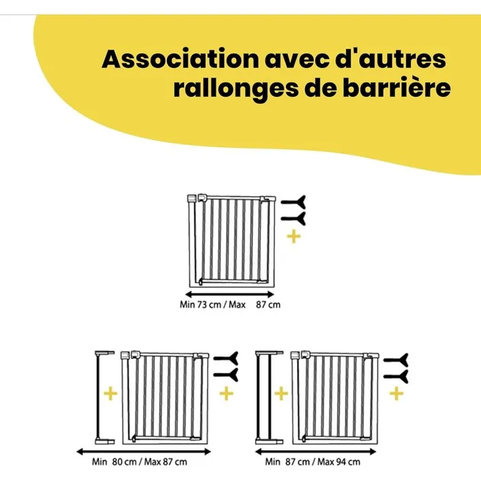 Safety 1st Adaptateur de balustrade pour barrière de sécurité enfant, Lot de 2 - Fixation sur surfaces non planes (balustrade, mur arrondi), Protège les surfaces