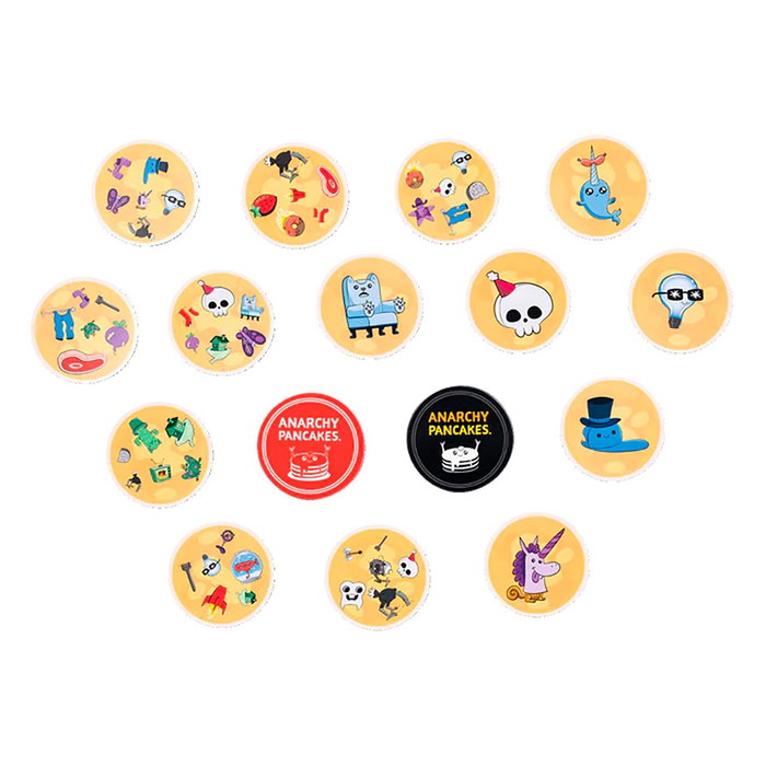 Asmodee Jeu de Cartes Dobble Anarchy Pancakes DOBAP08BRES en Espagnol - Jeu Familial de Rapidité et Association d'Images pour Enfants dès 7 Ans