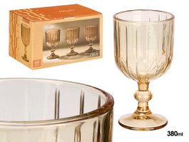 Vivalto Copa Vino Rayas 380 ml Ambre Verre 9 x 16,3 x 9 cm (Set de 24)
