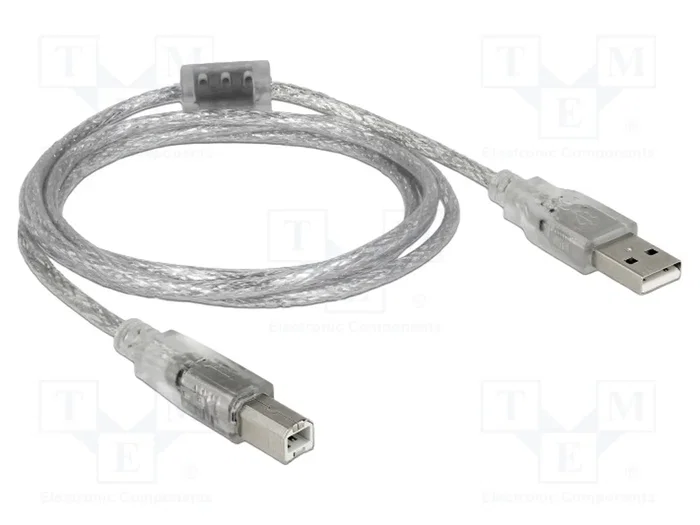 DELOCK Câble USB 2.0 A vers B, 1,5m, transparent DELOCK Câble USB 2.0 A vers B, 1,5m, transparent