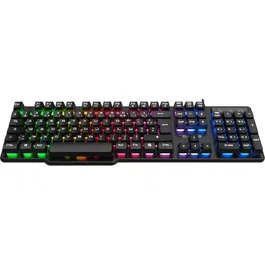 The G-Lab COMBO CHROMIUM EX - Pack Gamer 4-en-1 filaire - Clavier membrane silencieux, souris, tapis de souris - Noir