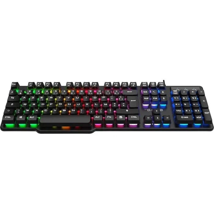 The G-Lab COMBO CHROMIUM EX - Pack Gamer 4-en-1 filaire - Clavier membrane silencieux, souris, tapis de souris - Noir The G-Lab COMBO CHROMIUM EX - Pack Gamer 4-en-1 filaire - Clavier membrane silencieux, souris, tapis de souris - Noir