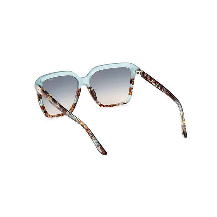 Guess by Marciano GM00009 Lunettes de Soleil pour Femme - Monture Carrée en Acétate, Verres 58 mm, Protection UV400, Catégorie 2, Branches 140 mm, Bleu Havana