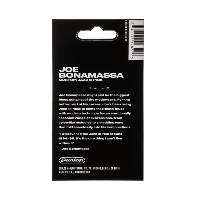 DUNLOP Pack de 24 médiators Joe Bonamassa Custom Jazz III Gold