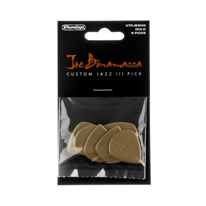 DUNLOP Pack de 24 médiators Joe Bonamassa Custom Jazz III Gold