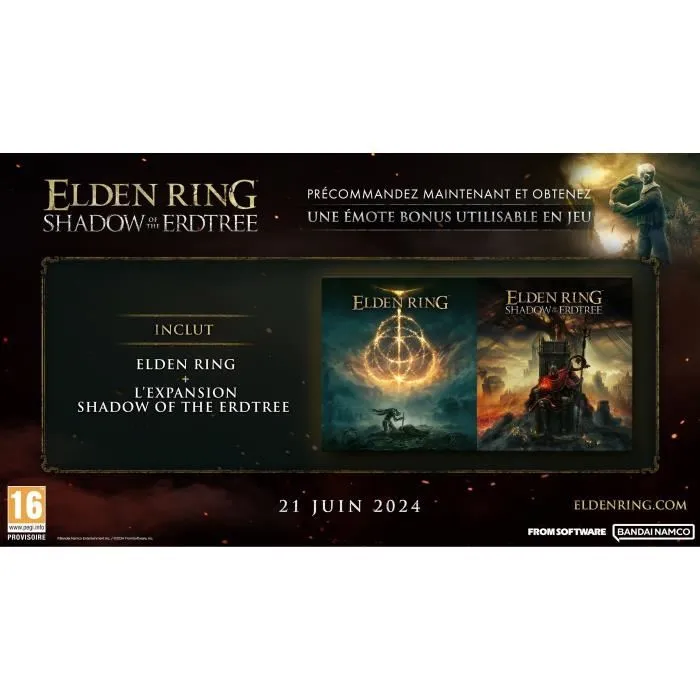 Bandai Namco Entertainment Elden Ring Shadow of the Erdtree - Jeu PS5 version française, aventure et action en monde ouvert