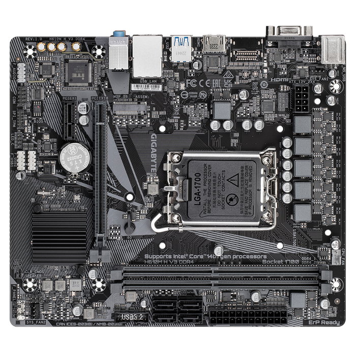 Gigabyte H610M H V3 DDR4 Carte mère Micro ATX Socket LGA1700 Chipset Intel H610 Express