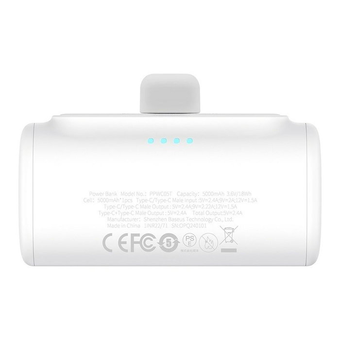 Powerbank Baseus P10068306213-00 Blanc 5000 mAh