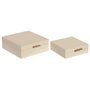 Home ESPRIT Boîte à bijoux Beige Bois (2 Unités)