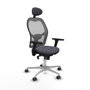Piqueras y Crespo Chaise de Bureau avec Appui-tête 3D086G1 Gris foncé