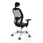 Piqueras y Crespo Chaise de Bureau avec Appui-tête 3D086G1 Gris foncé