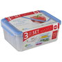 Emsa Clip & Close Set de 3 boîtes de conservation transparent/bleu