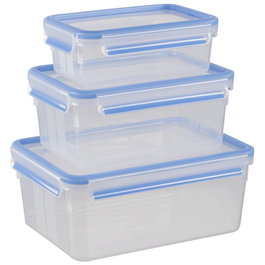 Emsa Food Clip & Close 508567 Set de 3 transparent/bleu