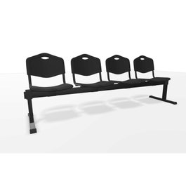 Nowy Styl Banc d'attente en PVC Noir sans bras