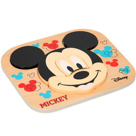 WOOMAX Puzzle en bois Mickey Disney, 20x22 cm, à partir de 12 mois