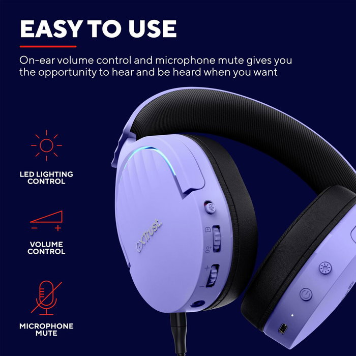 Casques avec Micro Gaming Trust GXT 491 Noir Pourpre Casques avec Micro Gaming Trust GXT 491 Noir Pourpre