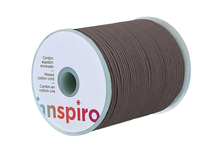 Innspiro Cordon en coton ciré fin marron 1,0 mm, 100 m Innspiro Cordon en coton ciré fin marron 1,0 mm, 100 m