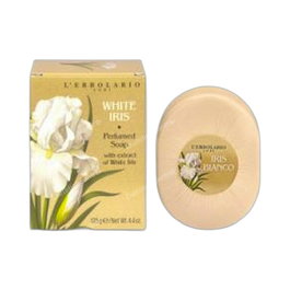 L'ERBOLARIO Savon Parfumé en Pain Iris Blanc 125 g - 97% d'ingrédients d'origine naturelle, sans sulfates, parfum floral et épicé