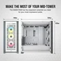 Corsair CC-9011213-WW iCUE 5000X RGB Boîtier PC Moyen Tour ATX en Verre Trempé avec Ventilateurs RGB - Blanc