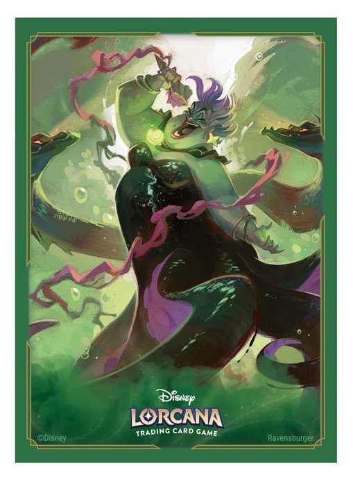 Ravensburger 65 Protège-cartes Disney Lorcana Ursula – Fini mat, idéal collectionneurs