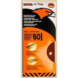 Haukka Lot de 10 Feuilles de Papier Abrasif pour la Rouille Grain 60, 93x240mm