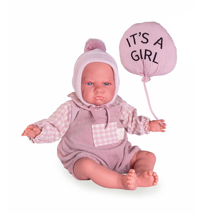 Muñecas Antonio Juan Poupée Reborn Berta avec Ballon Vinyle 3 Ans Multilingue