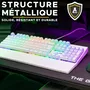 The G-Lab KEYZ RUBIDIUM - Clavier Gamer Mécanique Azerty, Switches Rouge (Outemu), Rétroéclairage RGB, Repose-Poignet Magnétique, Filaire, Blanc