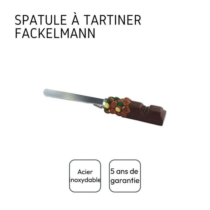Fackelmann Ensemble de 2 Spatules à tartiner de 19 cm, Marron et Argenté