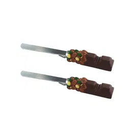 Fackelmann Lot de 2 spatules à tartiner 19 cm - Ustensile de cuisine en inox et plastique ergonomique pour étaler confitures et beurre