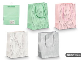 PINCELLO Lot de 48 sacs à anses assortis 4 couleurs 32x26x12cm