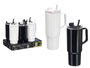 Kinvara Verre à Paille avec Anse 1200 ml Assorti Blanc Noir 14x30x10 cm (Set de 12)