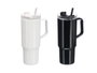 Kinvara Verre à Paille avec Anse 1200 ml Assorti Blanc Noir 14x30x10 cm (Set de 12)