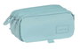 Safta Portatodo triple big basic - Organisateur de rangement pour enfants 3 ans en plastique avec couvercle, bleu 21,5 x 10 x 8 cm