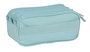 Safta Portatodo triple big basic - Organisateur de rangement pour enfants 3 ans en plastique avec couvercle, bleu 21,5 x 10 x 8 cm