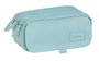 Safta Portatodo triple big basic - Organisateur de rangement pour enfants 3 ans en plastique avec couvercle, bleu 21,5 x 10 x 8 cm