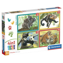 CLEMENTONI Puzzle Noli Baby Cuddles - 12, 16, 20 et 24 pièces - Taille : 18,9 x 14,2 cm